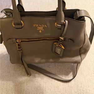Prada Vitello Phenix In Color Argilla Purse